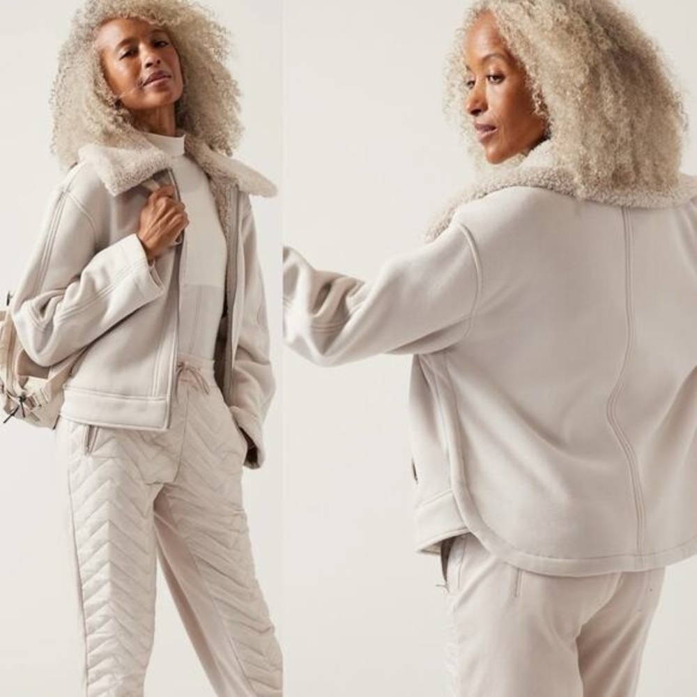 Athleta Women's Westbound Sherpa Jacket - Small Cream